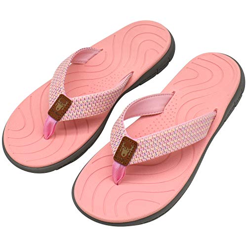 KuaiLu Chanclas Mujer Verano Playa Piscina Comodas Piel Sandalias Planas Caminar Ortopedicas Zapatos