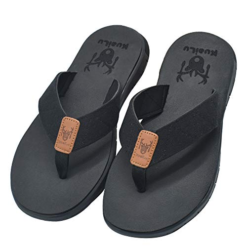 KuaiLu Chanclas para Hombre Verano Playa Piscina Comodas Sandalias Goma Planas Caminar Adulto Moda Zapatos