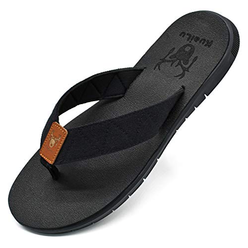 KuaiLu Chanclas para Hombre Verano Playa Piscina Comodas Sandalias Goma Planas Caminar Adulto Moda Zapatos