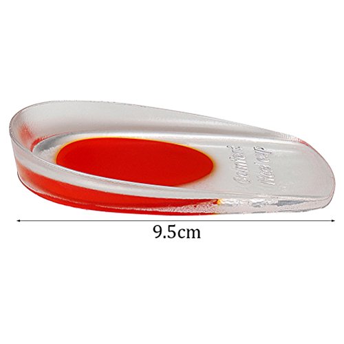 kuou 2 pares de almohadillas de gel ortopédico transparente para zapatos de elevador, soporte para zapatos de elevación de talón de 1,7 cm, plantilla de gel para talón