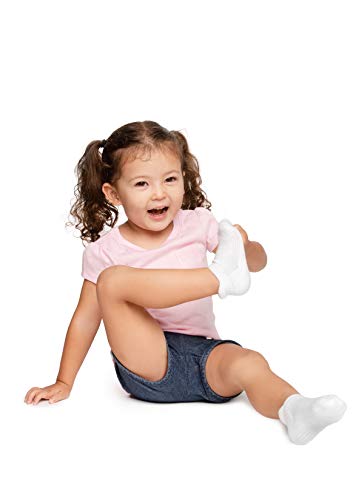 LA Active Tobillera Calcetines Antideslizantes - 6 Pares - para Bebé Niños Niñas Infantil Recién Nacido (Blanco, 12-36 Meses)