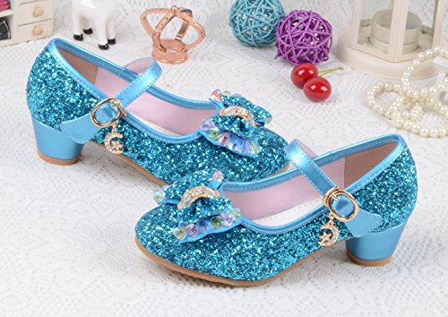 La Vogue Zapatos Zapatilla con Lentejuela Para Niña Princesa Fiesta Azul 28/Longitud Interior 18.5CM