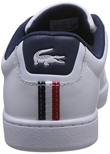 Lacoste Carnaby EVO Tri 1 SFA, Zapatillas Mujer, Blanco (Wht/Nvy/Red), 36 EU