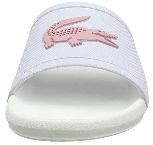 Lacoste Croco Slide 119 3 CFA, Sandalias de Punta Descubierta Mujer, Blanco (Wht/Lt Pnk 1y9), 38 EU