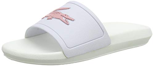 Lacoste Croco Slide 119 3 CFA, Sandalias de Punta Descubierta Mujer, Blanco (Wht/Lt Pnk 1y9), 38 EU