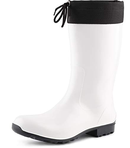 Ladeheid Botas Antideslizantes en PVC Mujer LA-968 (Blanco, 37 EU)