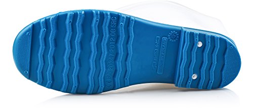 Ladeheid Botas de Agua Antideslizantes en PVC Mujer LA-967 (Blanco/Azul, 38 EU)