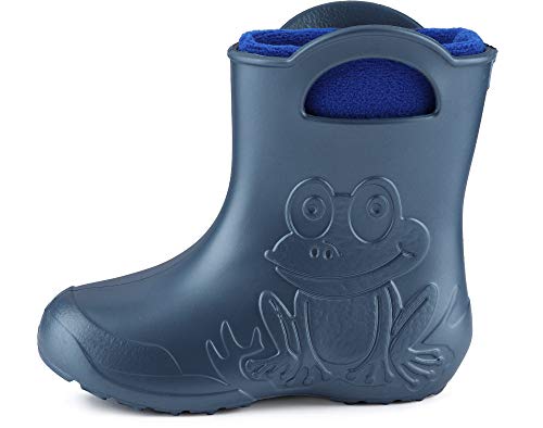 Ladeheid Botas de Agua en EVA Unisexo Niños Niñas LA-CA-03 (Azul Metálico/Azul Marino-2, 26/27 EU)