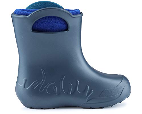 Ladeheid Botas de Agua en EVA Unisexo Niños Niñas LA-CA-03 (Azul Metálico/Azul Marino-2, 26/27 EU)