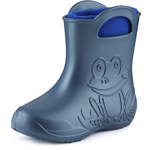 Ladeheid Botas de Agua en EVA Unisexo Niños Niñas LA-CA-03 (Azul Metálico/Azul Marino-2, 26/27 EU)