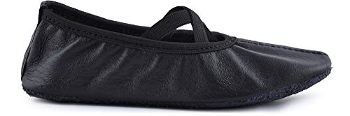 Ladeheid Zapatillas de Ballet y Bailarinas de Piel Mujer Niño y Niña (Tallas 25-41) LAJD002 (Negro, 35 EU)