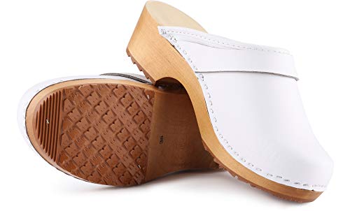 Ladeheid Zuecos de Madera Crocs Sandalias Chanclas Zapatos Verano Mujer LAFA037 (Blanco-2, 36 EU)
