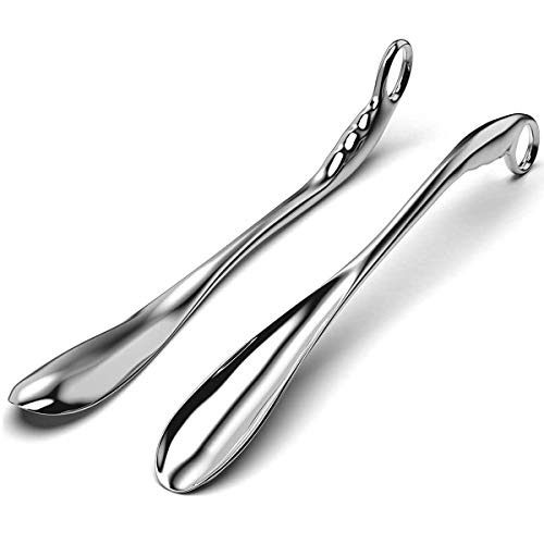 Lalafancy Calzador Extra Largo de Metal en Acero Iinoxidable con Asa de Bucle, Adecuado para todos los Tamaños de Pie y Zapatos Botas corto, Muy Sólido, Borde Liso