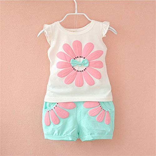 LANSKIRT 2Pcs Infantil Niñas Ropa Conjuntos Tops de Animados Manga Larga + Pantalones Conjunto de Bebé Recien Nacido Primavera Verano Niños Niñas 1-3 Años