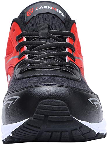 LARNMERN Zapatillas de Seguridad Hombres LM180105 SB Zapatos de Trabajo con Punta de Acero Ultra Liviano Suave y cómodo Transpirable(41 EU,Rojo)