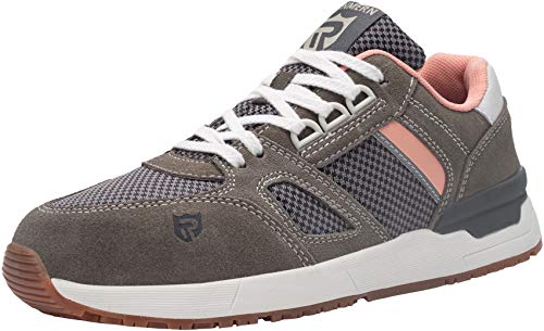 LARNMERN Zapatillas de Seguridad Mujer L9123 SB SRC con Punta de Acero Suave y cómodo Antideslizante 38,Gris