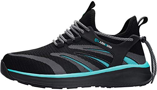 LARNMERN Zapatos de Seguridad Hombre Mujer Zapatillas de Seguridad con Punta de Acero Cómodo Ligeros Respirable Trabajo, 44 EU Azul
