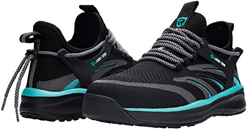 LARNMERN Zapatos de Seguridad Hombre Mujer Zapatillas de Seguridad con Punta de Acero Cómodo Ligeros Respirable Trabajo, 44 EU Azul
