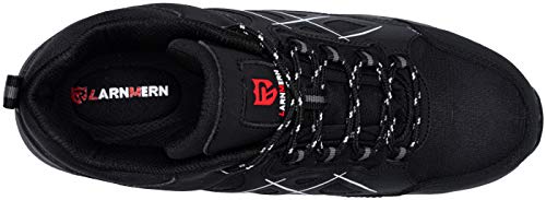 LARNMERN Zapatos Seguridad con Punta de Acero para Hombre Mujer Zapatillas Seguridad Ligeras (43 Negro)