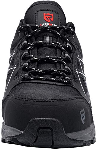 LARNMERN Zapatos Seguridad con Punta de Acero para Hombre Mujer Zapatillas Seguridad Ligeras (43 Negro)