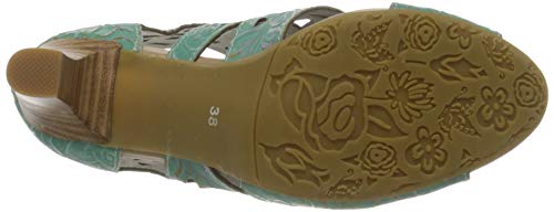 Laura Vita Alcbaneo 049, Sandalias con Punta Abierta para Mujer, Azul (Turquoise 242 Turquoise), 42 EU