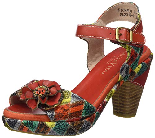 Laura Vita Ficnalo 11, Sandalias con Punta Abierta para Mujer, Rojo (Rouge Rouge), 36 EU