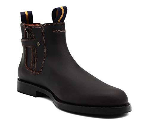 LAZO Y DUQUE - Botos Camperos de Valverde del Camino, Fabricadas en Piel, Cierre con Hebilla y Suela de Goma, para: Hombre Color: Cuero Talla:42