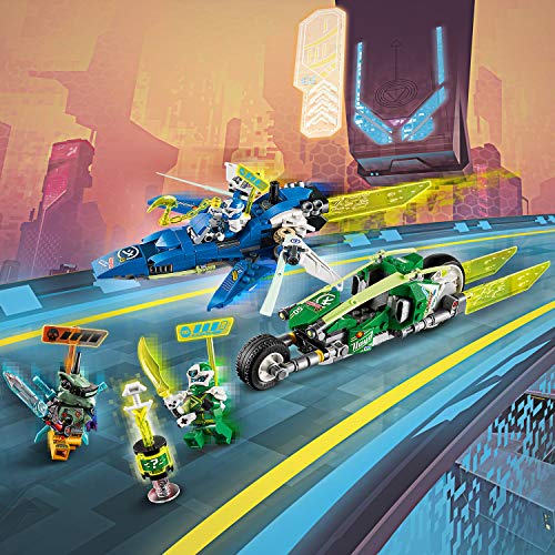 LEGO Ninjago - Vehículos Supremos de Jay y Lloyd, Set de Construcción con Coche y Avión de Juguete, Inspirado en la Carrera Prime Empire, Recomendado a Partir de 7 años (71709)