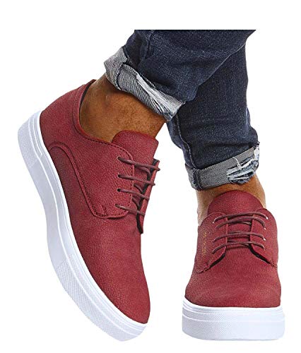 Leif Nelson Zapatillas para Hombre de Deporte Zapatos LN-207 Burdeos 42 EU