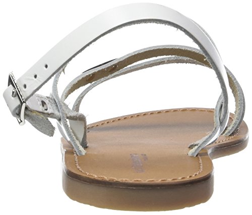 Les Tropéziennes par M. Belarbi Baden, Sandalias con Correa de Tobillo para Mujer, Blanco White, 39 EU