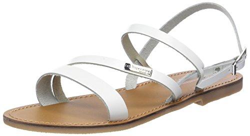 Les Tropéziennes par M. Belarbi Baden, Sandalias con Correa de Tobillo para Mujer, Blanco White, 39 EU