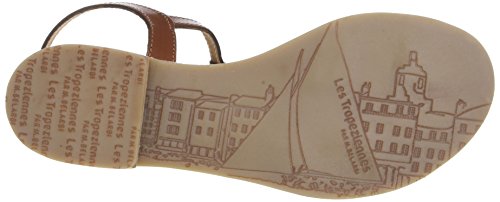 Les Tropéziennes par M. Belarbi Belie, Sandalias con Correa de Tobillo para Mujer, Marrón Brown, 39 EU