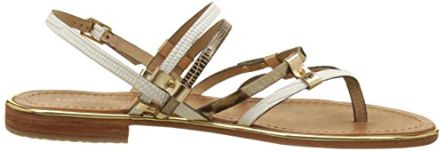 Les Tropéziennes par M. Belarbi Cumin, Sandalias con Correa de Tobillo Mujer, Blanco (Blanc/Etain), 39 EU