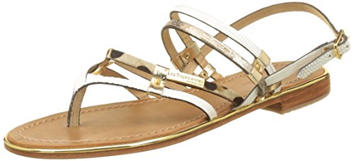 Les Tropéziennes par M. Belarbi Cumin, Sandalias con Correa de Tobillo Mujer, Blanco (Blanc/Etain), 39 EU