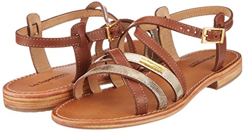 Les Tropéziennes par M. Belarbi Hapax, Sandalias con Correa de Tobillo Mujer, Marrón Beige, 37 EU