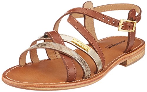 Les Tropéziennes par M. Belarbi Hapax, Sandalias con Correa de Tobillo Mujer, Marrón Beige, 37 EU