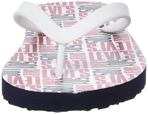 Levi's Dixon Allover, Chanclas para Hombre, Blanco (Noir Regular White), 43/44 EU