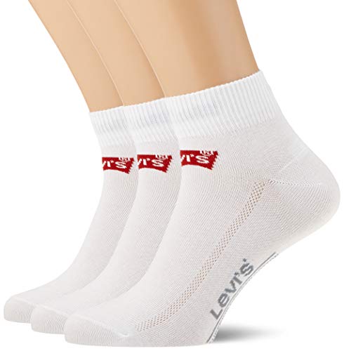 Levi's Levis 168sf Mid Cut 3p Calcetines, Blanco (White 300), 43/46 (Talla del fabricante: 043) para Hombre