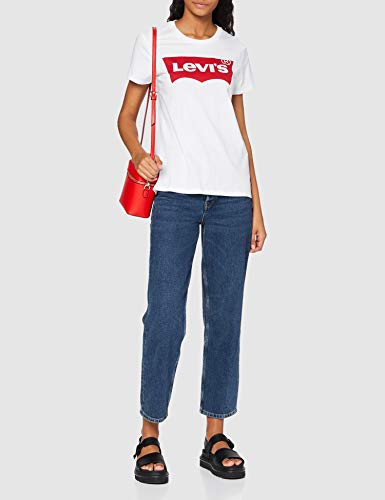 Levi's The Perfect Tee, Camiseta para Mujer, Blanco (Batwing White Graphic 53), Small