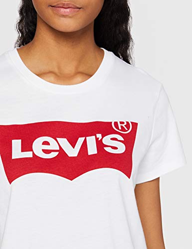 Levi's The Perfect Tee, Camiseta para Mujer, Blanco (Batwing White Graphic 53), Small