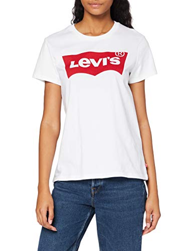 Levi's The Perfect Tee, Camiseta para Mujer, Blanco (Batwing White Graphic 53), Small