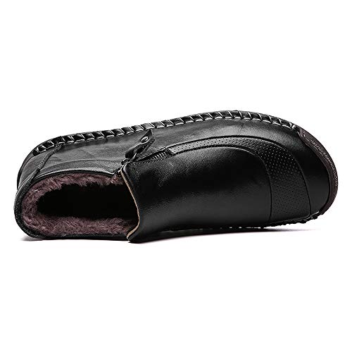 LIEBE721 Botas de Invierno de los Hombres de Vlevet Retro cómodos Zapatos Planos de Hombre Zapatos de Hombre Suave