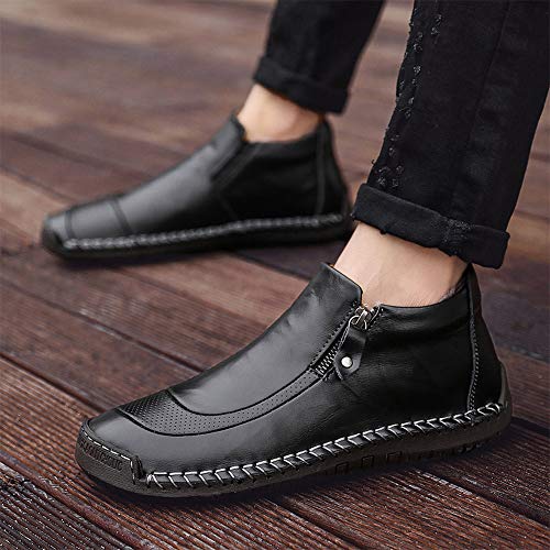 LIEBE721 Botas de Invierno de los Hombres de Vlevet Retro cómodos Zapatos Planos de Hombre Zapatos de Hombre Suave