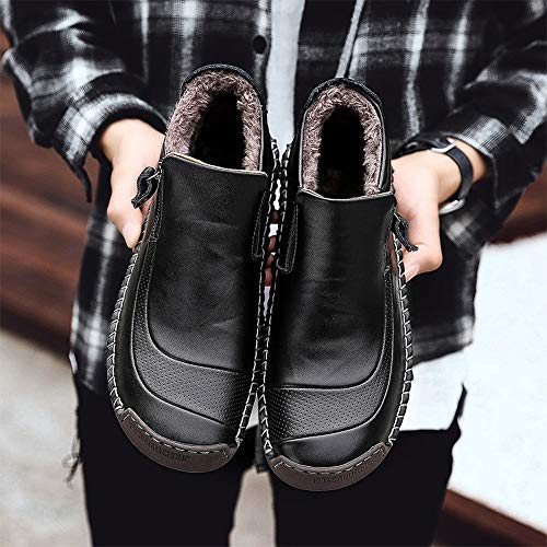 LIEBE721 Botas de Invierno de los Hombres de Vlevet Retro cómodos Zapatos Planos de Hombre Zapatos de Hombre Suave