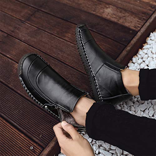 LIEBE721 Botas de Invierno de los Hombres de Vlevet Retro cómodos Zapatos Planos de Hombre Zapatos de Hombre Suave