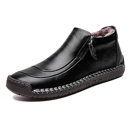 LIEBE721 Botas de Invierno de los Hombres de Vlevet Retro cómodos Zapatos Planos de Hombre Zapatos de Hombre Suave