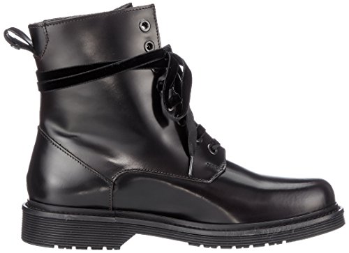 Liebeskind Berlin LW175260 Nappa, Botas Militares para Mujer, Oil Black with Red Brush, 41 EU