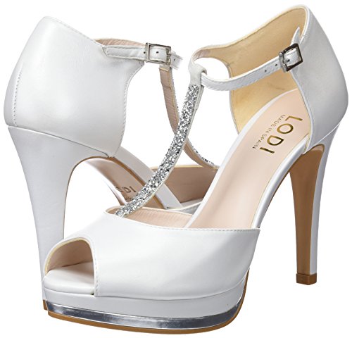 lodi Pauli, Zapatos con Tacon y Tira Vertical Mujer, Beige (Galaxia Avorio Avorio), 40 EU