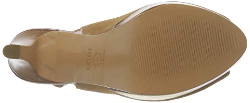 lodi TIRELA, Peep Toe Destalonado para Mujer, Ante Camel, 35 EU