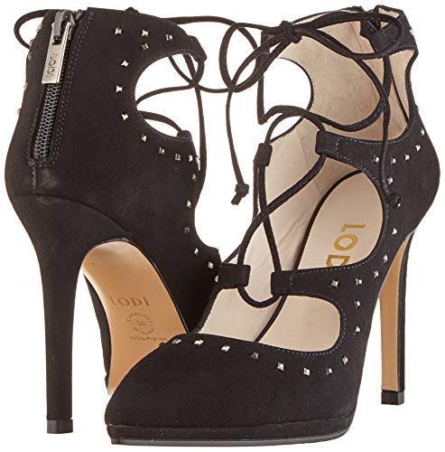 lodi VAREZ, Zapatos de tacón con Punta Cerrada para Mujer, Negro (Ante Negro Ante Negro), 38 EU